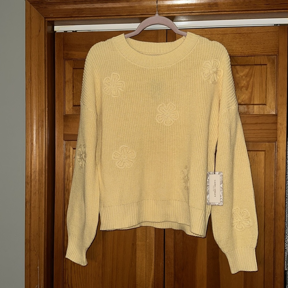 Laura Ashley Knit Flower Sweater - Picture 2 of 5